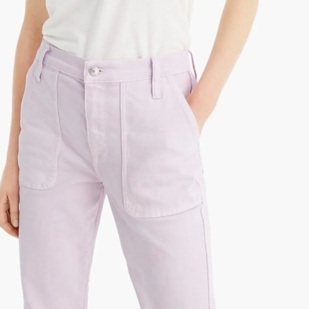 J. Crew Straight Leg Misty Orchid Purple Utility Crop Straight Leg Jeans 24